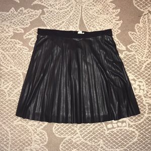 JCrew Pleather Pleated Skirt